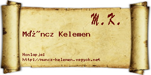 Müncz Kelemen névjegykártya